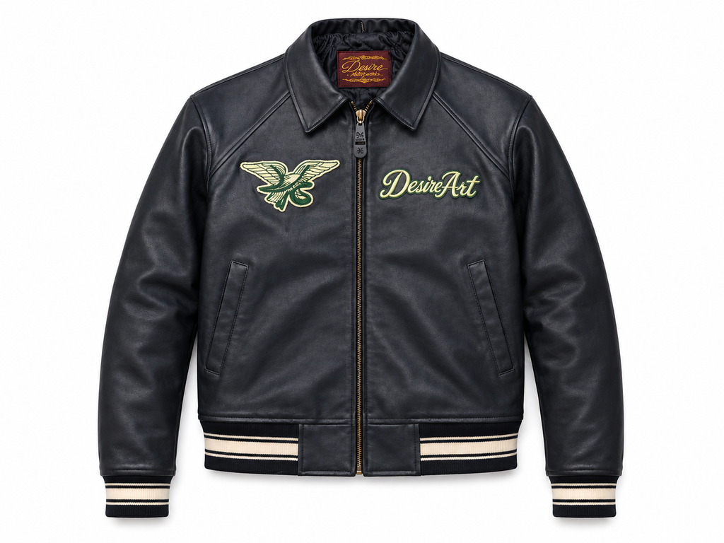 Desire Vintage Leather Bomber Jacket
