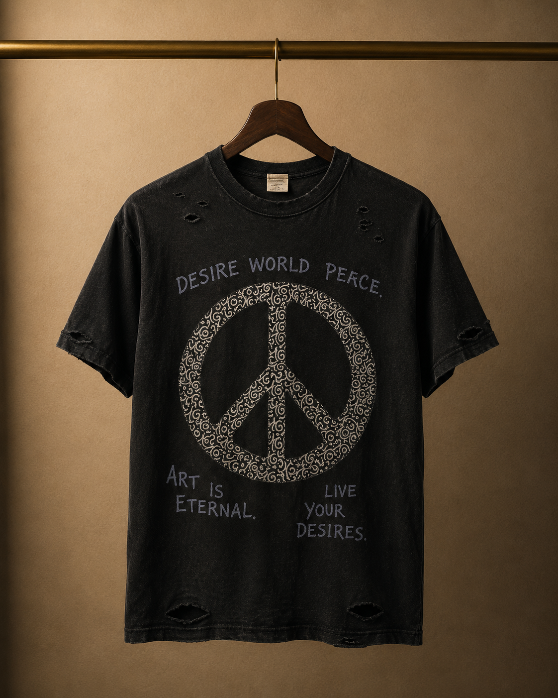 Vintage Black Desire World Peace Tee