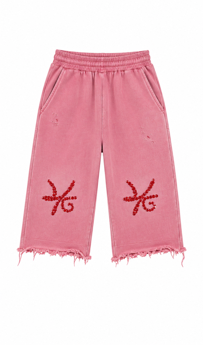 Desire Gem Stone Embellished Abstract Logo 3/4 Sweats