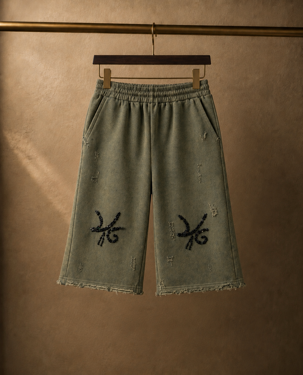 Desire Gem Stone Embellished Abstract Logo 3/4 Sweats