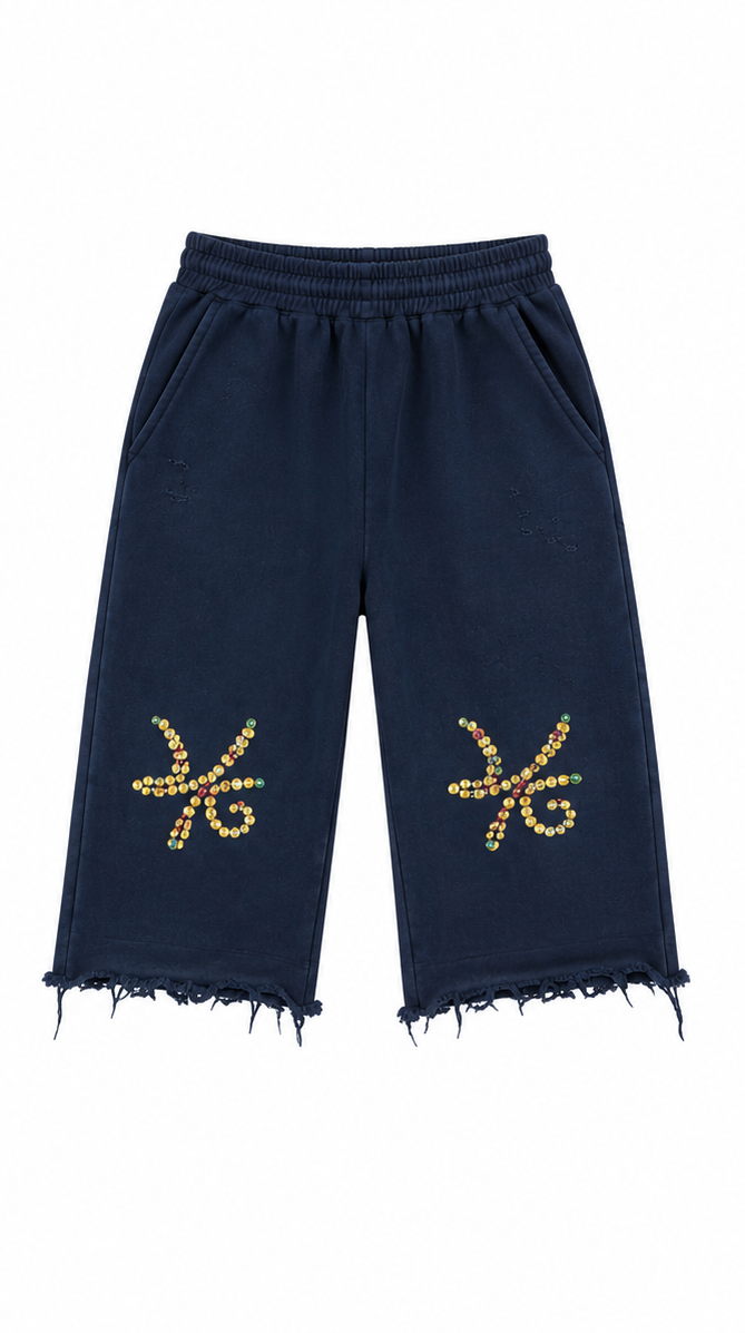 Desire Gem Stone Embellished Abstract Logo 3/4 Sweats